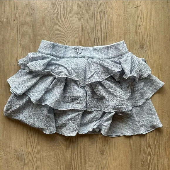 Derek Lam 10 Crosby Blue ruffled mini skirt silk size 0, girly layered spring - Picture 2 of 9